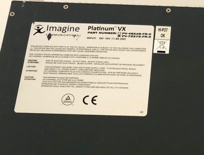 Imagine Communications platinum VX 72x72 - image #1