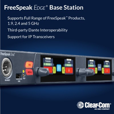 Clear-Com Expands FreeSpeak Family with the FreeSpeak Edge Base Station
