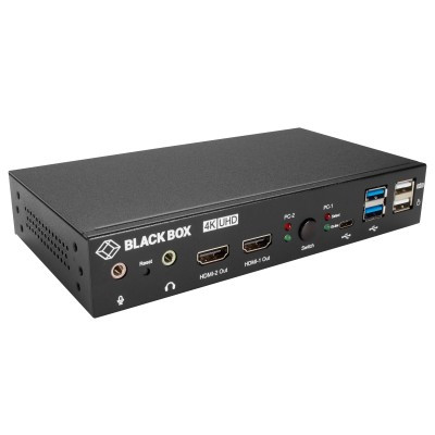 Black Box 4K Desktop KVM Switch Provides Control of Two Computers With Mixed HDMI and DisplayPort Video Inputs